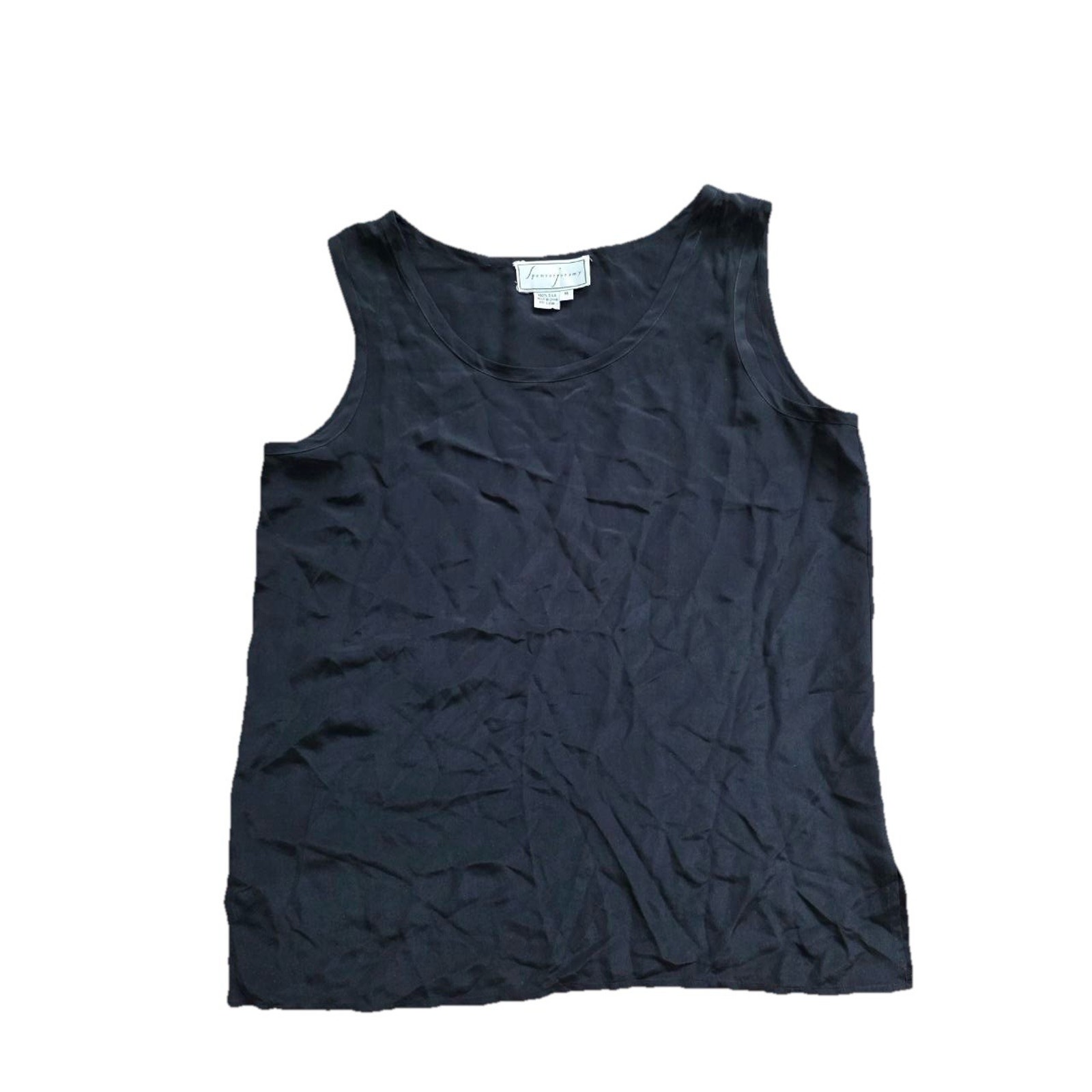 Spenser Jeremy Sleeveless Black Pullover Top Tank Blouse Silk Size M A001086